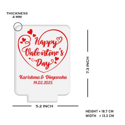 Personalized Happy Valentine Day Acrylic Led Desk Table | Customized with Name & Date  Automatic Color Changing Light  Gift for Couple  Best Gift for Valentine Day