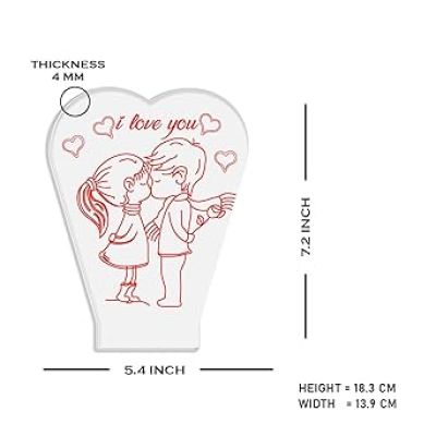 3D Illusion I Love You Night Lamp  Gift for Valentine Day  Couple Bedside Desk Table Lamp with Automatic Color Changing Light Gift for Wife