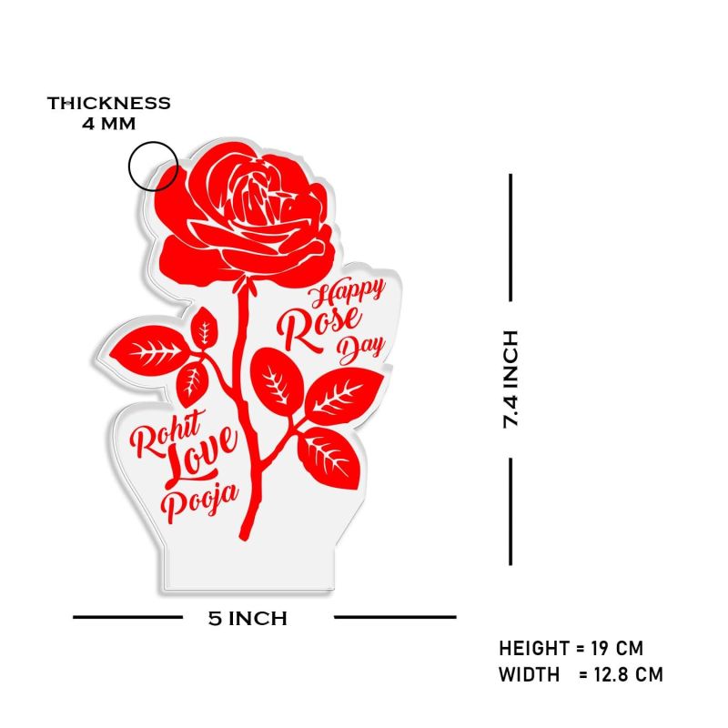 Personalized Happy Rose Day Night Lamp with Automatic Color Changing Light  Couple Name Lamp  Gift for Wife Girlfriend Boyfriend Husband