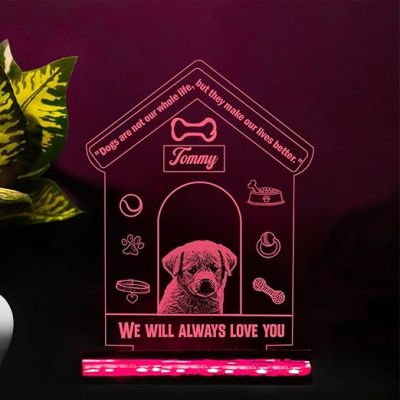 Personalized Dog Table Lamp Customized with Name & Photo  Pet Memorial Gift  Birthday Gift for Dog  Gift for Dog Lovers  Photo Night Lamp