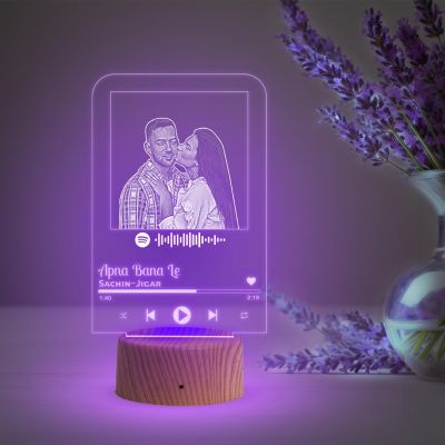 Personalized Spotify Plaque Led Lamp with Scannable Song Code  Gift for Anniversary Birthday Valentine Day  Multicolored Lamp