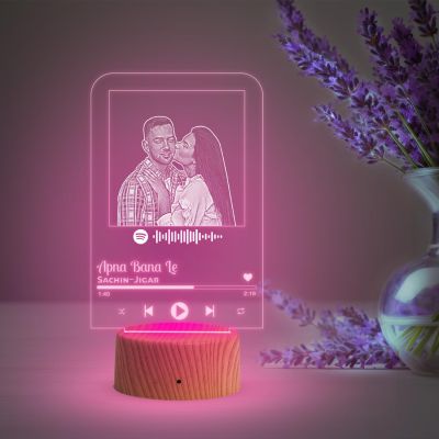 Personalized Spotify Plaque Led Lamp with Scannable Song Code  Gift for Anniversary Birthday Valentine Day  Multicolored Lamp