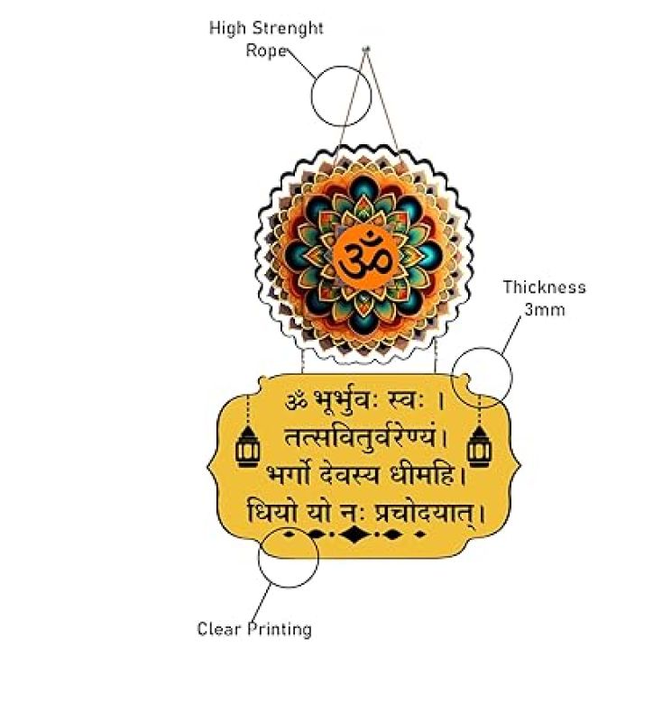 Gayatri Mantra Wall Hanging For Home Decor Items Religious Decorative Items  Wall Hanger for Home Decor  Office  Gifts  Bedroom, Livingroom (Design 1)