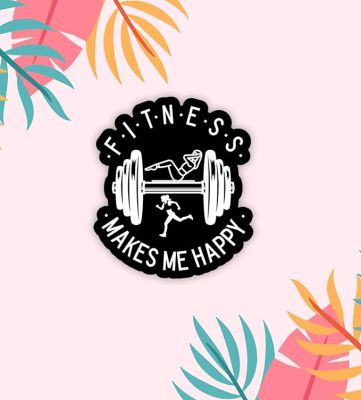GYM Fridge Magnet Refrigerator Stylish for Home & Kitchen Decoration Items Magnets  Gift for Gym Lover  Motivational Fridge Magnets (Fitness Make Me Happy)