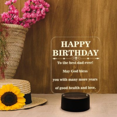 Happy Birthday Gift for Dad  Best Dad Ever Night Lamp  Birthday Gift for Dad  Best Gift for Father  Warm White Light