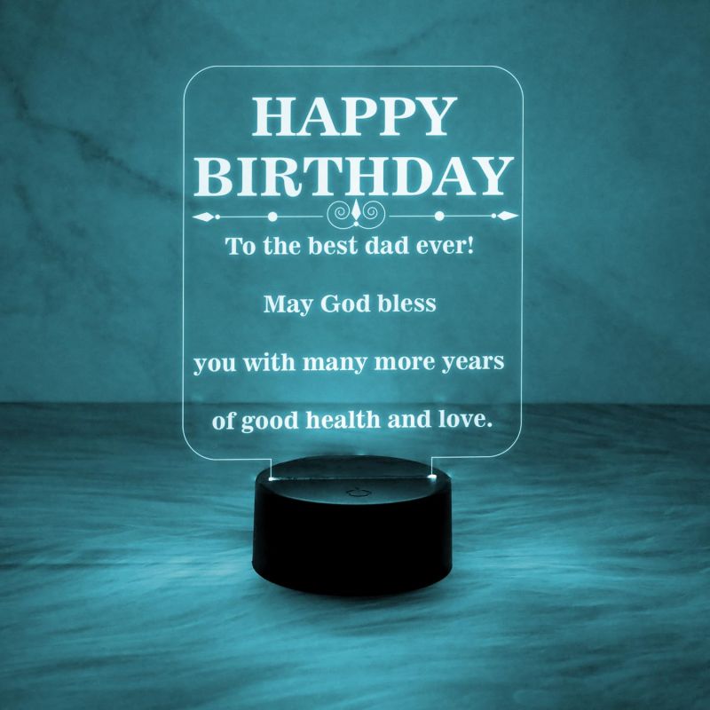 Happy Birthday Gift for Dad  Best Dad Ever Night Lamp  Birthday Gift for Dad  Best Gift for Father  7 Color Changing Light