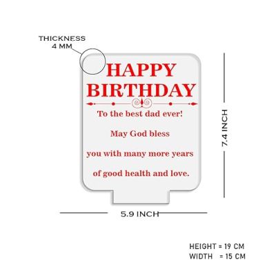 Happy Birthday Gift for Dad  Best Dad Ever Night Lamp  Birthday Gift for Dad  Best Gift for Father  7 Color Changing Light