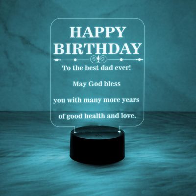 Happy Birthday Gift for Dad  Best Dad Ever Night Lamp  Birthday Gift for Dad  Best Gift for Father  7 Color Changing Light