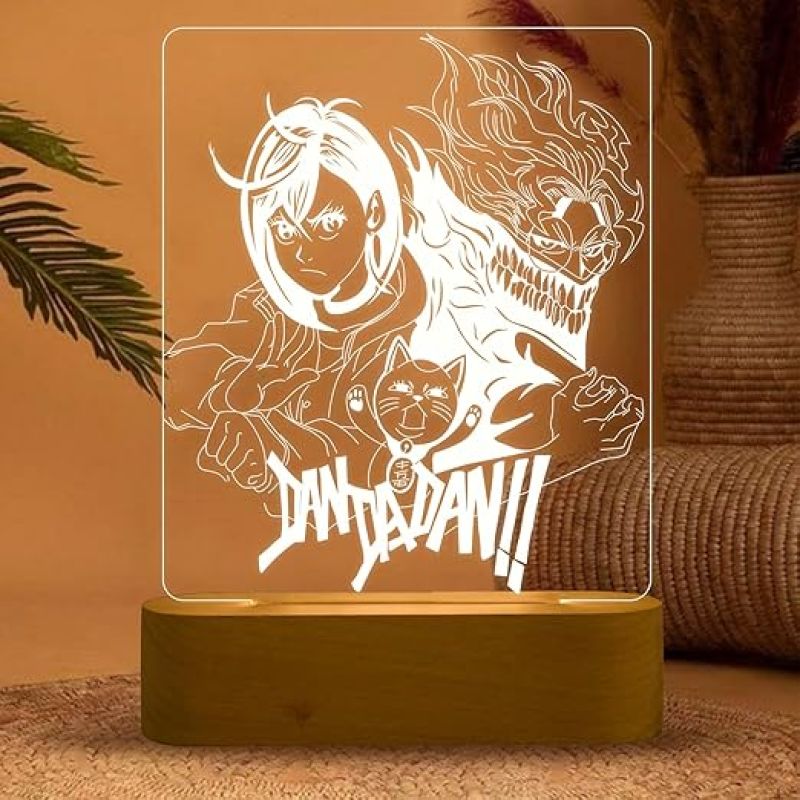 3D Illusion Dandadan Anime Night Lamp with Warm White Light  Japanese Night Lamp  Anime Home Decor Light  Birthday Gift for Anime Lover