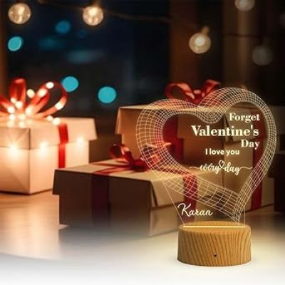 Personalized Forget Valentine Day I Love You Every Day Night Lamp with Warm White Light  Customized with Name  Gift for Valentine Day