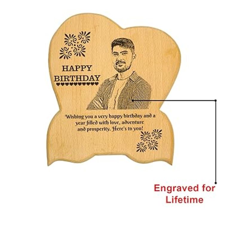 Customized Wooden Happy Birthday Frame Gifts For Husband Wife  Engrave Wooden Photo Frame  Personalized Birthday Gift For Loveable Person