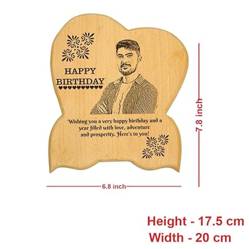 Customized Wooden Happy Birthday Frame Gifts For Husband Wife  Engrave Wooden Photo Frame  Personalized Birthday Gift For Loveable Person