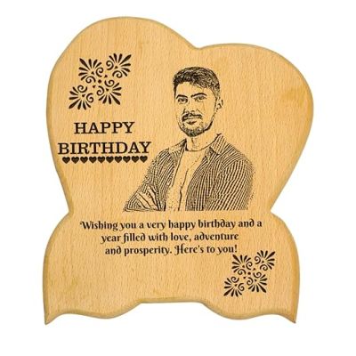 Customized Wooden Happy Birthday Frame Gifts For Husband Wife  Engrave Wooden Photo Frame  Personalized Birthday Gift For Loveable Person