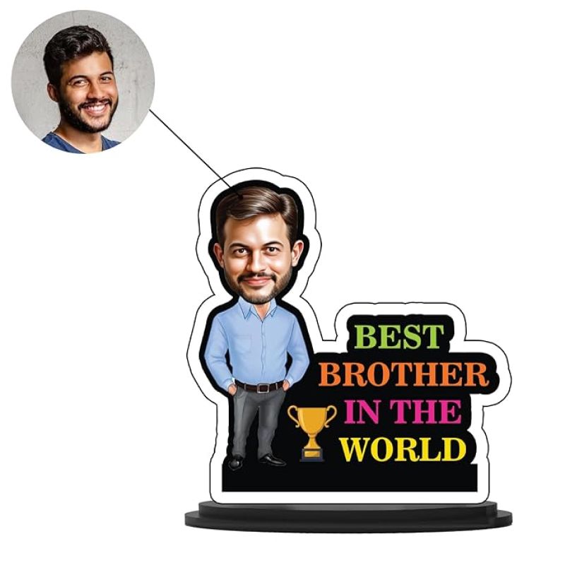 Best Brother In The World Personalized Gift for Brother Caricature Photo Frame  Best Gift For Brother  Birthday Gift For Bhai