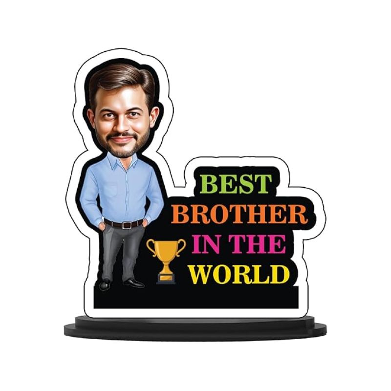 Best Brother In The World Personalized Gift for Brother Caricature Photo Frame  Best Gift For Brother  Birthday Gift For Bhai