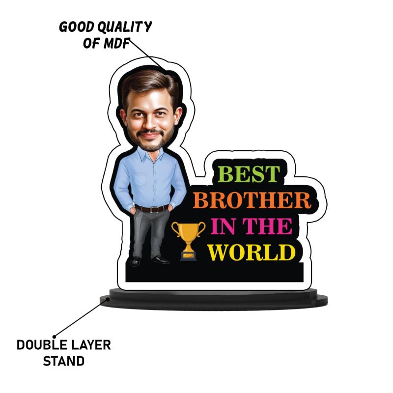 Best Brother In The World Personalized Gift for Brother Caricature Photo Frame  Best Gift For Brother  Birthday Gift For Bhai