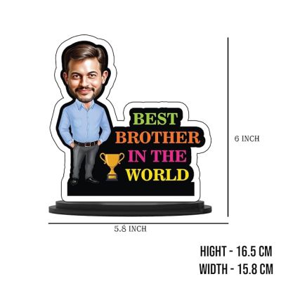 Best Brother In The World Personalized Gift for Brother Caricature Photo Frame  Best Gift For Brother  Birthday Gift For Bhai