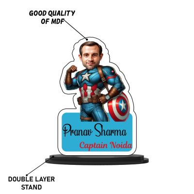 Personalized Captain America Caricature Customized Gift With Photo & Name  Gift for Friends & Family  Gift For Avengers Lover
