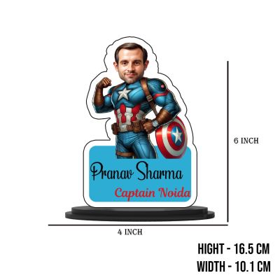 Personalized Captain America Caricature Customized Gift With Photo & Name  Gift for Friends & Family  Gift For Avengers Lover