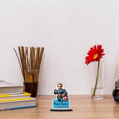 Personalized Captain America Caricature Customized Gift With Photo & Name  Gift for Friends & Family  Gift For Avengers Lover