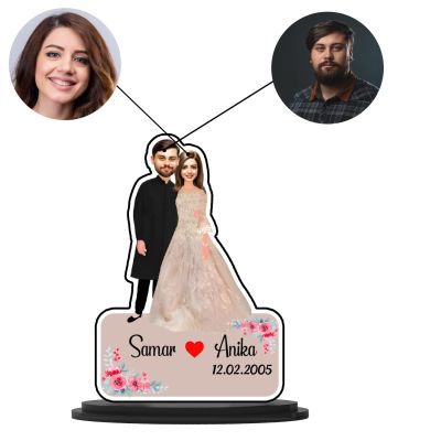 Personalized Couple Caricature  Customized With Name & Date  Best Gift for Couple on anniversary, wedding  Gift for Wife