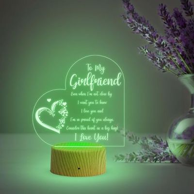 to My Girlfriend Engraved Night Lamp with Automatic Color Changing Light  Valentine Day Gift for Girlfriend  Birthday Gift for Girlfriend  Surprise Gift for Girlfriend