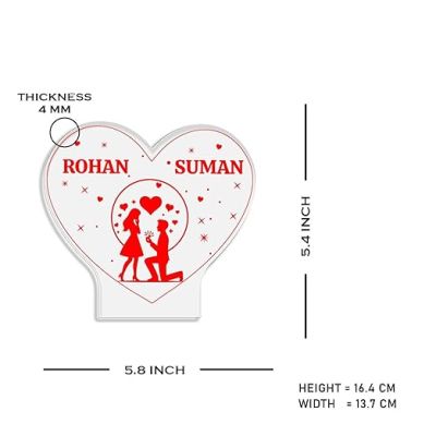 Personalized Name Led Lamp with Automatic Color Changing Light  Birthday Gift Lamp Decoration  Anniversary Gift for Wife Husband & Loveable Person (Heart Lamp with Name)