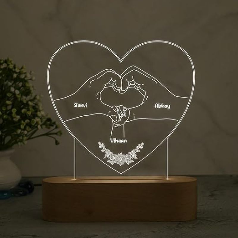 Personalized Name Lamp  New Mom Gifts  Pregnancy Gift  Automatic Color Changing Light  New Born Baby Gift  Congratulations Gift for New Born Baby