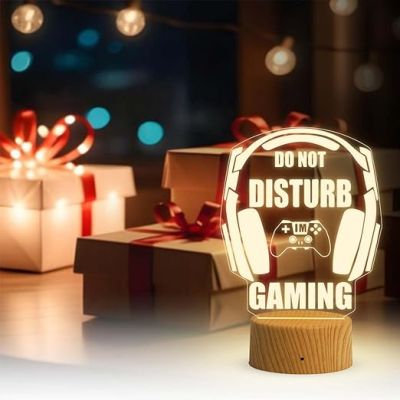 3D Illusion Do Not Disturb Gaming Night Lamp with Warm White Light  Gaming Room Decor Light  Gift for Gamer  Birthday Gift