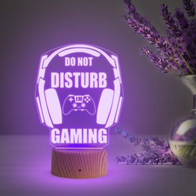 3D Illusion Do Not Disturb Gaming Night Lamp with Automatic Color Changing Light   Gaming Room Decor Light  Gift for Gamer  Birthday Gift