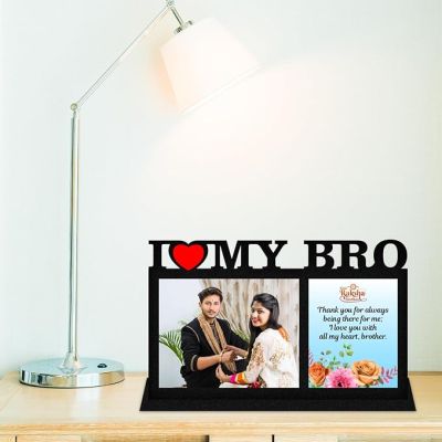 Personalized Photo Frame For Rakshabandha Gift  Customized With Photo & Text  Gift For Brother Sister  Best Gift For Rakhi  Gift For Bhai Dooj (I Love My Bro)