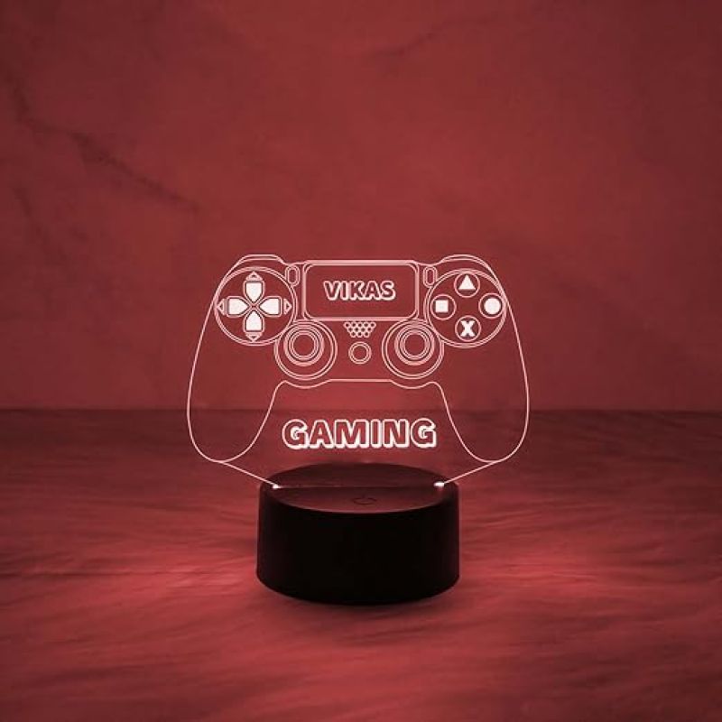 Personalized Name Lamp 3D Illusion Game Controller Night Lamp Table with Multicolored Light  Gaming Room Decor Light  Gift for Gamer  Birthday Gift