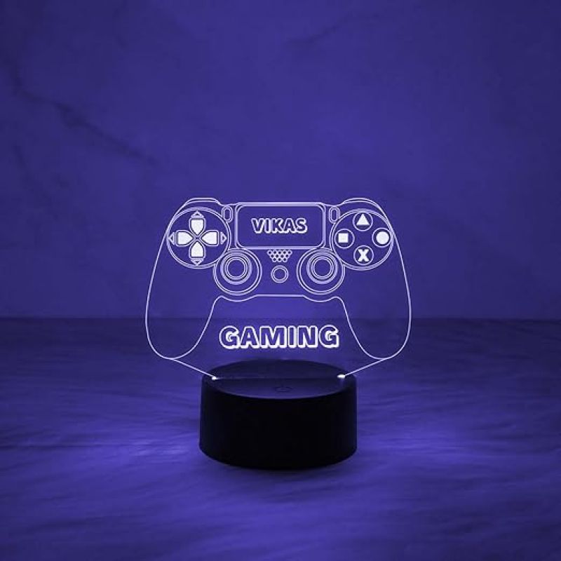 Personalized Name Lamp 3D Illusion Game Controller Night Lamp Table with Multicolored Light  Gaming Room Decor Light  Gift for Gamer  Birthday Gift