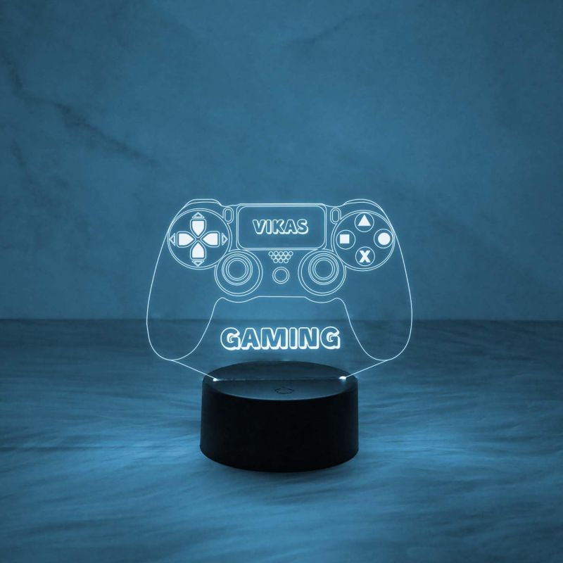 Personalized Name Lamp 3D Illusion Game Controller Night Lamp Table with Multicolored Light  Gaming Room Decor Light  Gift for Gamer  Birthday Gift