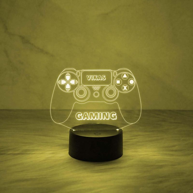 Personalized Name Lamp 3D Illusion Game Controller Night Lamp Table with Multicolored Light  Gaming Room Decor Light  Gift for Gamer  Birthday Gift