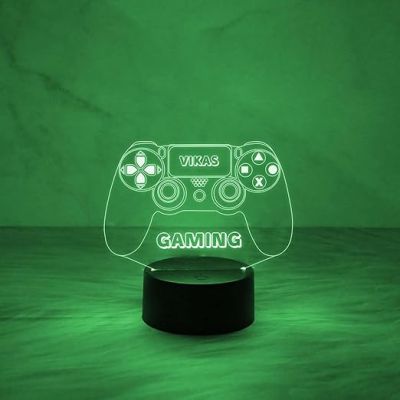 Personalized Name Lamp 3D Illusion Game Controller Night Lamp Table with Multicolored Light  Gaming Room Decor Light  Gift for Gamer  Birthday Gift