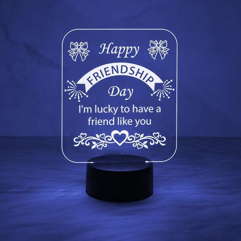 Happy Friendship Day Led Desk Table Lamp Gift for Friend  Automatic Color Changing Light   Friendship Day Gifts Lamp