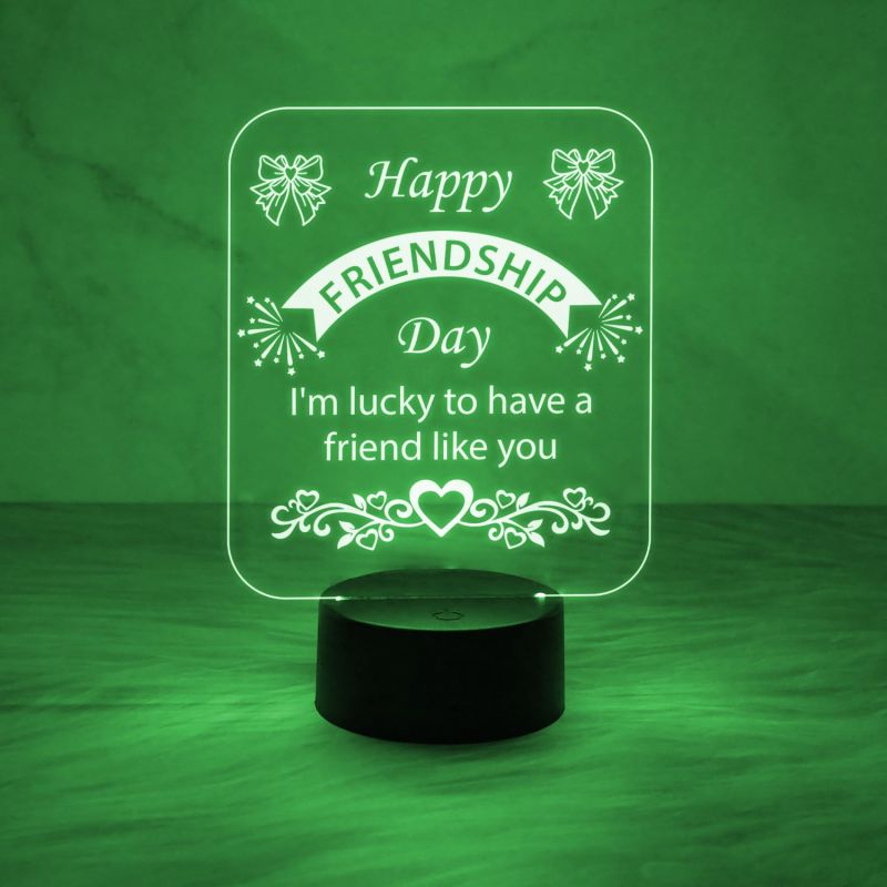 Happy Friendship Day Led Desk Table Lamp Gift for Friend  Automatic Color Changing Light   Friendship Day Gifts Lamp