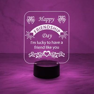 Happy Friendship Day Led Desk Table Lamp Gift for Friend  Automatic Color Changing Light   Friendship Day Gifts Lamp