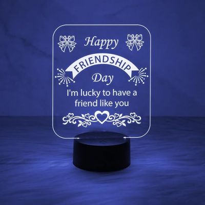 Happy Friendship Day Led Desk Table Lamp Gift for Friend  Automatic Color Changing Light   Friendship Day Gifts Lamp