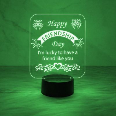 Happy Friendship Day Led Desk Table Lamp Gift for Friend  Automatic Color Changing Light   Friendship Day Gifts Lamp