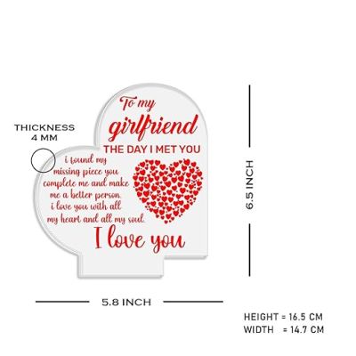 To My Girlfriend I Love You Engraved Night Light with Automatic Color Changing Light  Girlfriend Gifts on Valentine's Day  Birthday Gift for Girlfriend