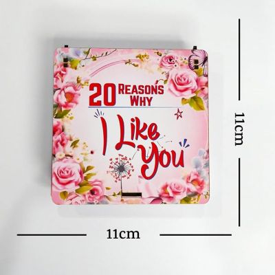 20 Reason Why I Like You Wooden Message Box  Valentine Gift for Girlfriend Boyfriend Husband Wife  Gift for Loveable Person  Birthday Gift