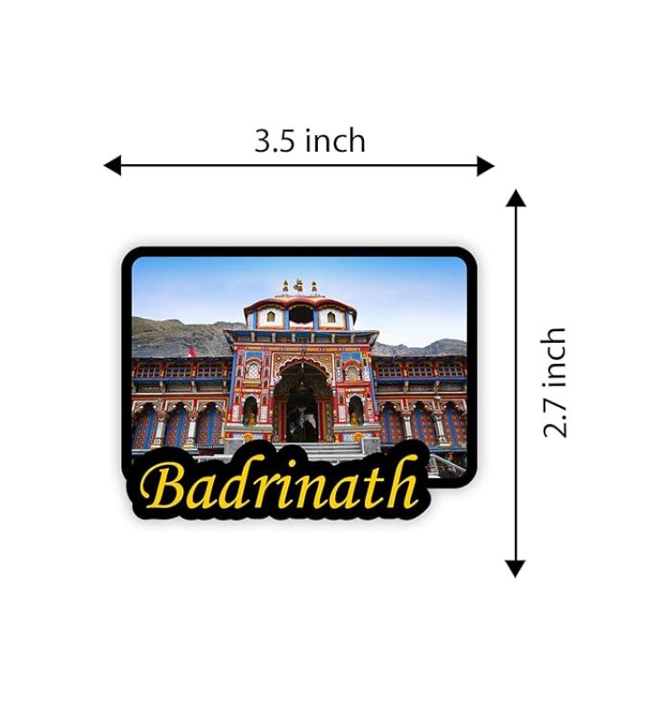 Jai Badridham Fridge Magnet for Home Kitchen & Temple Decor  Badrinath Fridge Magnet  Travel Magnet (Design 3)