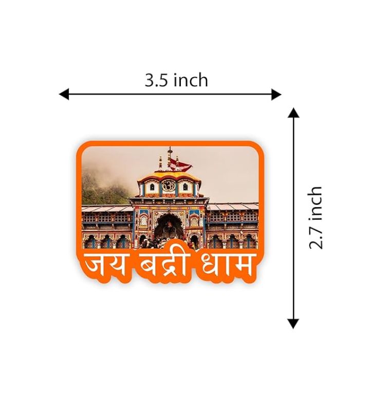 Jai Badridham Fridge Magnet for Home Kitchen & Temple Decor  Badrinath Fridge Magnet  Travel Magnet (Design 4)