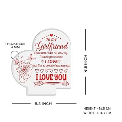 Gift for Girlfriend, to My Girlfriend Engraved Night Light, I Love You Gift for Her, Girlfriend Gift for Birthday Valentines Day Gift for Her from Boyfriend (Warm White Light)