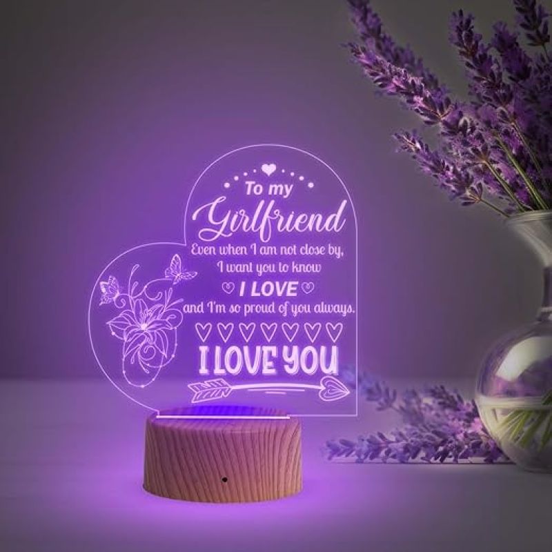 A personal and romantic engraving that expresses your deep affection for her, making it a meaningful gift for any occasion. Features a stunning array of colors that change automatically, creating a soothing and romantic ambiance in any room. Ideal fo