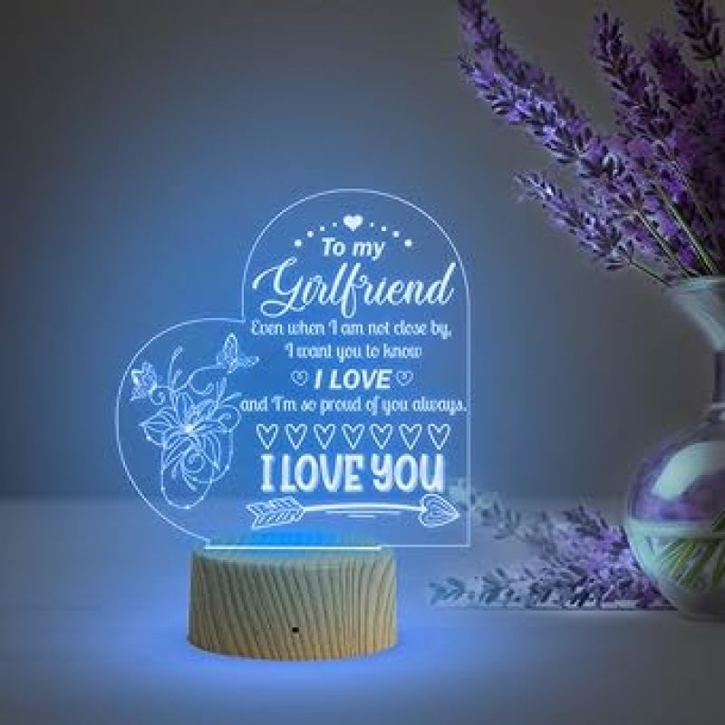 A personal and romantic engraving that expresses your deep affection for her, making it a meaningful gift for any occasion. Features a stunning array of colors that change automatically, creating a soothing and romantic ambiance in any room. Ideal fo