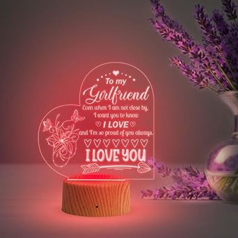 A personal and romantic engraving that expresses your deep affection for her, making it a meaningful gift for any occasion. Features a stunning array of colors that change automatically, creating a soothing and romantic ambiance in any room. Ideal fo