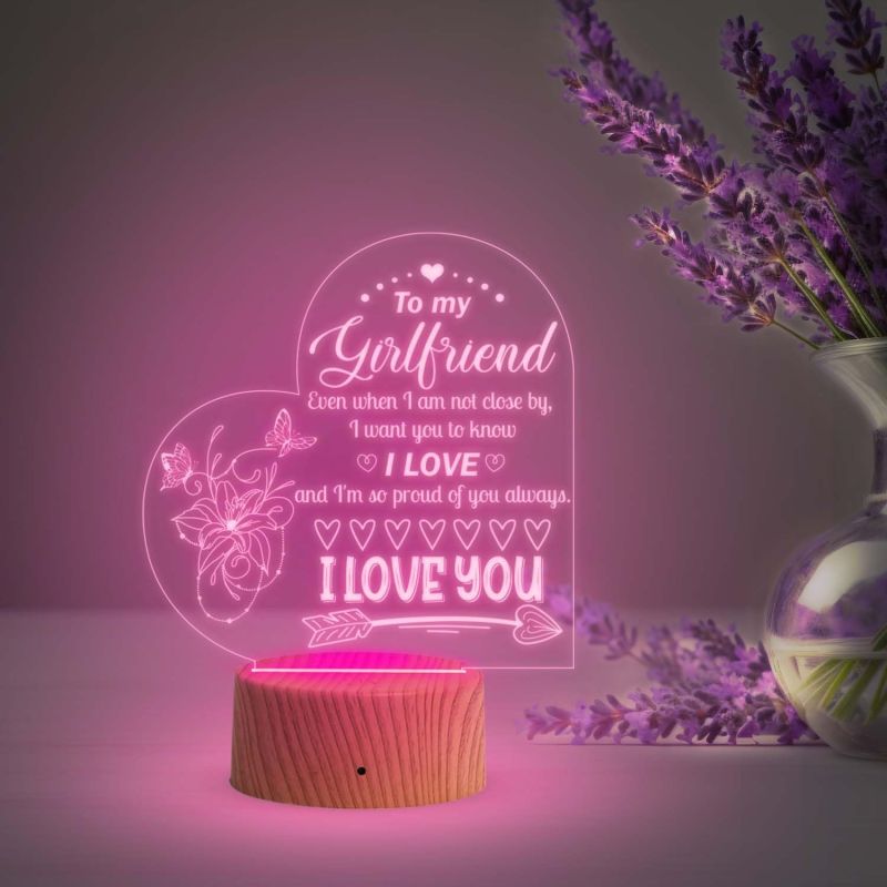 A personal and romantic engraving that expresses your deep affection for her, making it a meaningful gift for any occasion. Features a stunning array of colors that change automatically, creating a soothing and romantic ambiance in any room. Ideal fo